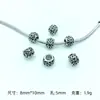 Accesorios para Joyería de Aleación DIY Cuentas de Bola Hueca de Plata Tibetana Cuentas Espaciadoras de Agujero Grande Cuentas Decorativas Cuentas de Linterna Cuentas de Calabaza
