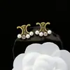 Pendientes de alta calidad para todo tipo de atuendos, pendientes de moda para hombres y mujeres, letras de pedrería, todo a juego, pasador de plata s925, accesorios de aleación