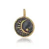 Novo Pingente de Lua Artesanal Retro Ouro Negro Prata Esterlina Feminino de Alta Qualidade Estilo Europeu e Americano Personalidade Versátil Acessórios de Pingente S925