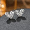 Aretes de Amor de Alta Calidad Aretes Lindos para Agujeros de Oreja Femeninos Aguja de Plata S925 Plata de Corea del Sur Aretes Simples de Rubí