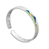 Pulseira Qianli Jiangshan Feminina Prata Esterlina Cor Esmalte Prata Pura 9999 Novo Estilo Chinês Presente de Aniversário Dia dos Namorados Dia das Mães