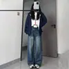 Jeans Wide Leg de Cintura Alta Vintage para Mulheres Tendência Inverno 2025 Versátil Novo Cintura Alta Emagrecimento Caimento Fluido Perna Reta Comprimento Total Calças