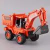 Vehículo de Ingeniería de Aleación Inercial Excavadora de Simulación de Manivela Camión Mezclador Camión Cisterna de Petróleo Juguete Resistente a Caídas para Niño de 3 Años