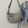 Bolso tipo dumpling para mujer, bolso cruzado, bolsa de lona de gran capacidad, nuevo estilo 2026, bolso de hombro simple y versátil, bolso para estudiante y para ir al trabajo