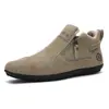 Zapatos para Hombre de Comercio Exterior Dropshipping, Zapatos Casuales Nuevos, Ligeros y Versátiles Slip-On de Suela Plana con Cremallera Lateral, Zapatos de Trabajo Deportivos para Hombre de Suela Plana
