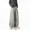 Pantalones cargo tipo guadaña Fengshe / American high street de múltiples bolsillos, pantalones casuales rectos holgados plisados, estilo fino de verano