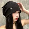 Gorro de punto vintage para verano, uso diario, tacto de alta gama, estilo suelto y casual para mujer, circunferencia de cabeza grande, gorro para cubrir la cabeza