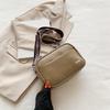 Estilo coreano casual feminino bolsa lichia padrão câmera simples bolsa 2024 Nova alça de ombro larga ombro crossbody menina viajante pequena