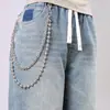 Acessórios de Moda Transfronteiriços Europeus e Americanos, Corrente de Osso de Dragão Elegante e Única de Camada Dupla para Calças, Corrente Versátil de Contas Redondas para Jeans, Corrente Masculina