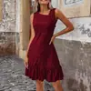 Vestido de Verano 2026 Nuevo Estilo Europeo y Americano Comercio Transfronterizo Suministro Color Sólido Moderno Elegante Sin Mangas Talla Grande para Mujer