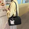 Bolsa quadrada pequena doce estilo coreano da moda, novo modelo 2026, elegante, simples, bolsa de ombro fofa para mulheres, bolsa de mão de cor sólida, bolsa de axila