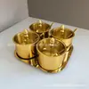 Juego de Tarros Giratorios para Condimentos de Acero Inoxidable 304, Botella para Condimentos, Salero, Tarro para Condimentos de Cocina, Taza Medidora para el Hogar, Creativo