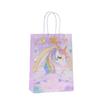 Bolsa de Papel Kraft con Estampado de Unicornio de Dibujos Animados Nuevo Rosa Estilo Femenino Bolsa de Embalaje Mochila Regalo Simple