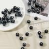 Cuentas de cerámica de 10 mm Esmalte perlado agujero grande cuentas sueltas pulsera de cuentas sueltas cuentas de porcelana gris blanco perfecto agujero grande