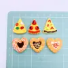 Resina de simulação comida brincar amor bolo pizza creme cola diy buraco miniatura sapatos capa de celular acessórios decoração