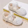 Zapatos de Princesa de Moda para Niñas 2026 Primavera/Otoño Nuevos Zapatos de Cristal para Niños Zapatos Pequeños de Cuero para Bebé Niña Zapatos de Suela Suave