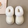 Novedad 2025 Ropa de Abrigo para Mujer Zapatillas Peludas de Suela Gruesa para Aumentar la Altura Forradas de Polar para Heattech, Impermeables, Antideslizantes, Versátiles Zapatillas de Algodón Casuales