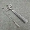 Colgante Conmemorativo de Xiangfei con Nudo de la Paz + Borla de Doble Nudo de Oreja 12cm Borla Insignia Acrílica Colgante Decoración Hecha a Mano