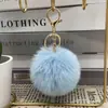 Llavero colgante de bola de peluche de 8 cm de imitación de piel de conejo Rex, accesorios de joyería para ropa y equipaje transfronterizos
