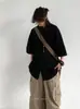 Camisa de Manga Curta Estilo Japonês Harajuku para Trabalho, Unissex, Estilo Solto e Casual, Camisa Estilosa, Peça de Sobreposição Versátil, Tendência