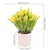 Plantas artificiais requintadas para comércio transfronteiriço, plantas verdes falsas para decoração interna e externa, lavanda em vaso de plástico, mini plantas em vaso