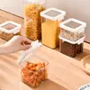 Cozinha Tampa Branca Pote Hermético Pote para Grãos Alimentos Pote de Armazenamento de Plástico Pote de Armazenamento de Grãos de Café Caixa de Armazenamento de Frutas Secas