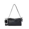 Bolso de mujer tejido nuevo más vendido, bolso cruzado coreano de nicho, bolso de hombro de moda coreana, bolso tipo almohada, bolso negro para el trabajo
