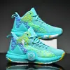 Zapatillas de Baloncesto Yu Shuai 14 Estudiantes Varones Kobe Niños Zapatos Azules Niños Tejido Volador Transpirable Zapatos Deportivos para Niños Medianos y Grandes Jóvenes
