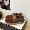 Zapatos retro tipo Birkenstock para mujer con separación de dedos, todo incluido, nueva colección de otoño 2026, versátiles para el trabajo y el uso casual, de suela gruesa, que aumentan la altura, zapatos casuales de un solo color