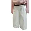 Pantalones blancos balloon para mujer, con un corte tridimensional, diseño nítido y elegante, de cintura alta, adelgazantes, relajados, estilo workwear, pantalones cropped
