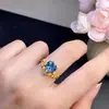 Anillo de topacio de calidad impecable y excelente color de fuego, tamaño de la piedra principal 8*8mm. Plata 925 incrustación finamente elaborada