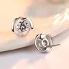 Aretes de Zirconia Rosa para Mujer, Lujo Accesible de Nicho, Aretes de Flor de Gama Alta, Elegantes, Frescos, Aretes para Ropa de Trabajo de Estudiante