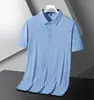 Mercadorias de Fujian camiseta polo de seda gelo sem marca masculina manga curta verão nova chegada lapela gola social marca da moda