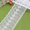 Renda de seda de leite ondulada dupla face branca de 10,5 cm, malha macia e respirável com bordado floral, acessório decorativo de renda