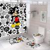 Popular Série Mickey Transfronteiriça Poliéster Impresso Digitalmente Impermeável e À Prova de Mofo Cortina de Chuveiro Conjunto de Quatro Peças Fabricante Tecido Impermeável Luxo Leve