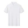 Polo elástico de seda helada de alta calidad sin costuras, camiseta de verano de manga corta de color sólido para hombre, ropa de trabajo con logotipo personalizado