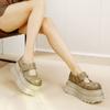 Guangzhou Huigu 2025 Sapatos Femininos Primavera Novos Sapatos Mary Jane Leves de Couro de Vaca 7CM com Sola Grossa Couro Genuíno Combinando Todos os Sapatos de Camada Única