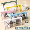 [Venta de Liquidación] Estuche transparente, gran capacidad, diseño simple, ideal para exámenes, adecuado para estudiantes de secundaria y primaria, bolsa de papelería estilo japonés