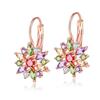 Hebilla de oreja de circonita de flor colorida MOXI jewelry mejor venta transfronteriza de comercio electrónico hebilla de oreja europea y americana pendientes AAA venta al por mayor