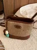Bolsa de Palha 2026 Verão Nova Grande Capacidade Fashionável Versátil Tecida de Ombro Transversal Casual Bolsa Saco Transfronteiriça