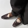 Francês Retro Pele de Cavalo Pele de Carneiro Costura Cinto Cruzado Mary Jane 2025 Primavera Salto Médio Grosso Biqueira Quadrada Couro Genuíno Sapatos Únicos para Mulheres