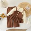 Vestido de moda para niña, otoño e invierno, nuevo estilo occidental, falso traje de dos piezas de punto de tubo recto para bebé.