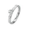 Anillo transfronterizo nuevo de acero de titanio con incrustaciones de circonio, anillo de boda exquisito y simple, joyería de acero inoxidable Joker, fabricantes en stock, suministro directo