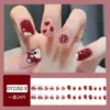 Unhas Manicure de Ursinho Morango Estilo Girly Fofo e Doce Unhas Usáveis 24 Peças de Adesivos para Unhas Postiças