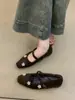 Sapatos Peludos de Uma Tira Estilo Retrô para Noite, Aumentam a Altura Interna, para Mulheres, Adequados para Outono e Inverno, para Combinar com Saias, Sapatos Mary Jane com Pedrarias Estilo Fada Delicada