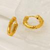 Nuevos Pendientes de Aro Dorados de Moda para Hombre y Mujer Temperamento Retro Xiangyun de Corea del Sur Aro de Oreja Hebilla de Oreja de Acero Inoxidable Dorado