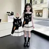 Vestido de Verano para Niña Estilo Nuevo de Celebridad de Internet Moda Muñeca Cuello Dibujos Animados Lindo Vestido de Princesa Falda Infantil