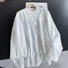 2026 Nueva Camisa Clásica de Algodón Blanco Puro para el Trabajo Elegante Blusa Delgada Camisa de Manga Larga para Mujer Venta al por Mayor H06FT460
