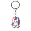 Llavero de Unicornio Llavero de Equipaje Colgante Llavero de Goma Suave de PVC Regalo de Graduación Llavero Pequeño