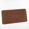 Decoração de Bolo Molde de Chocolate Silicone Molde de Waffle Número Letra Quadrado Acessórios de Aniversário Fondant Artesanal